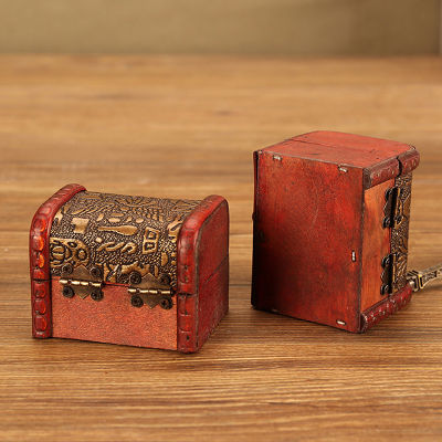 💖【Lowest price】MH 1PC Antique MINI wood Treasure chest กล่องเก็บเครื่องประดับ ORGANIZER BOX กล่องของขวัญ