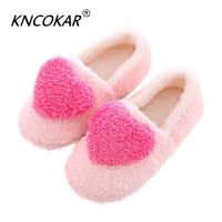 Warm Slippers Women Winter Indoor Shoes Heart Shaped Soft Plush Pantufa Cute Design Ladies Home House Floor Cotton slippers