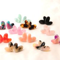 【YP】 60 Candy Acetate acrylic heart shaped Fashion Stud Earrings Exquisite Student Girlfriend Jewelry Accessories