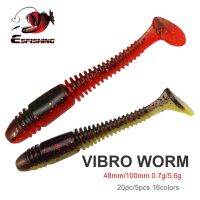 【cw】 ESFISHING Fishing Bait Vibro Worm 48mm 100mm Soft Lures Silicone s Trout Baits ！