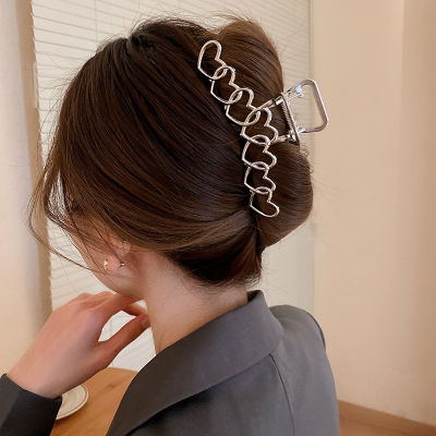 High Elasticity High Clip Hold Tightly Metal Bracket Metal Hair Accessories Heart Splice Hairpin