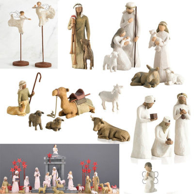 Hand-painted Birth Jesus Figurines Of With Gifts Christmas