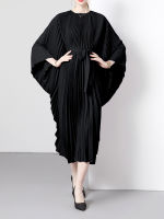 XITAO Dress Pleated Bat Wing Sleeve Dress