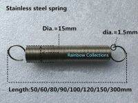 【☸2023 New☸】 zhongkouj558251 สแตนเลสสปริงยืดประตูลวดเส้นผ่านศูนย์กลางเส้นผ่านศูนย์กลาง1.5มม./ด้านนอกความยาว15มม. 50/60/80/100/120/150/300มม. สปริงลดแรงต้าน