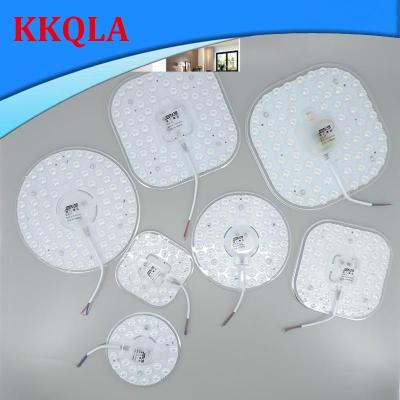 QKKQLA Shop 36W 24W 12W LED Ring PANEL Circle white Light source SMD2835 chips LED square Round Ceiling board circular lamp board AC 220V