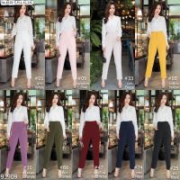 (S-2XL) Miss Daisy กางเกงขายาว Long Pants Fabric : Polyester รุ่นนี้เป็นขากระบอกเล็ก ดีไซน์​ทรงเอวสูง Style​No : 6102