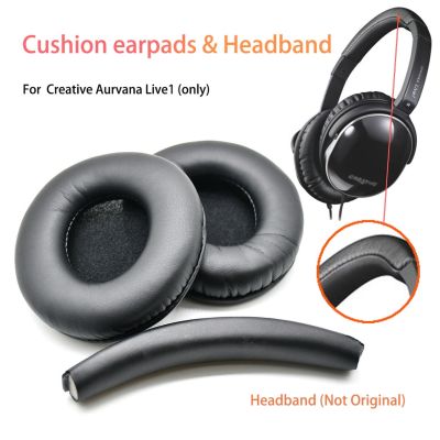 Replacement Ear Pads Cushions Pillow Earpads Earmuffs With Headband For Creative Aurvana Live1 LIVE 1 Headphones [NEW]