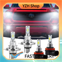 YZH Shop ไฟหน้ารถชุดหลอดไฟไฟหน้ารถมอเตอร์ไซค์แบบ Led 4ชิ้น,ไฟต่ำ/ไฟต่ำใช้ร่วมกับไฟตัดหมอกได้สำหรับโตโยต้าทุนดร้า2014-2020