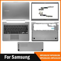 ใหม่สำหรับ Samsung NP530U3C NP535U3C NP530U3B NP535U3B ปกหลัง LCD/ฝาปิดโน้ตบุค/บานพับ/ที่วางแขนเคสสีเงินเคสด้านล่าง⚡️?