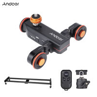 Andoer กล้องที่เลื่อนกล้องวิดีโอ Slider ชุด3ล้ออัตโนมัติ Dolly รถ3ความเร็วปรับ + 60ซม./23.6in รางตัวเลื่อนกล้อง + ยืดหยุ่นตัวแปลงหัวกลมพร้อมไร้สายรีโมทคอนโทรลสำหรับกล้อง DSLR กล้องวิดีโอ