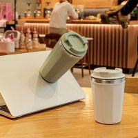 ☢☃ 380ml/500ml Double Stainless Steel Coffee Mug Not Fall Design Thermal Flask Tumbler Thermocup Portable Thermos Mug