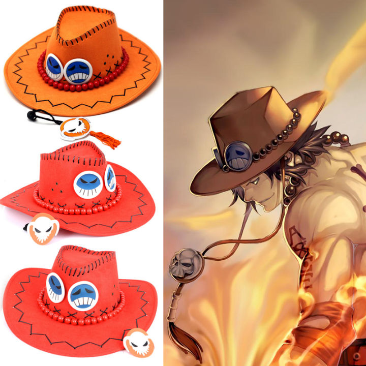 Anime One Piece D Ace Luffy Cosplay Cowboy hats men Women Travel Cap  Chopper Tony Pirates