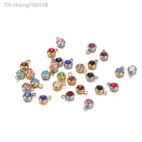 20pcs 6mm Stainless Steel Rhinestone Beads Gold Color Crystal Charms Pendants for DIY Necklace Bracelet Jewelry Making Charm