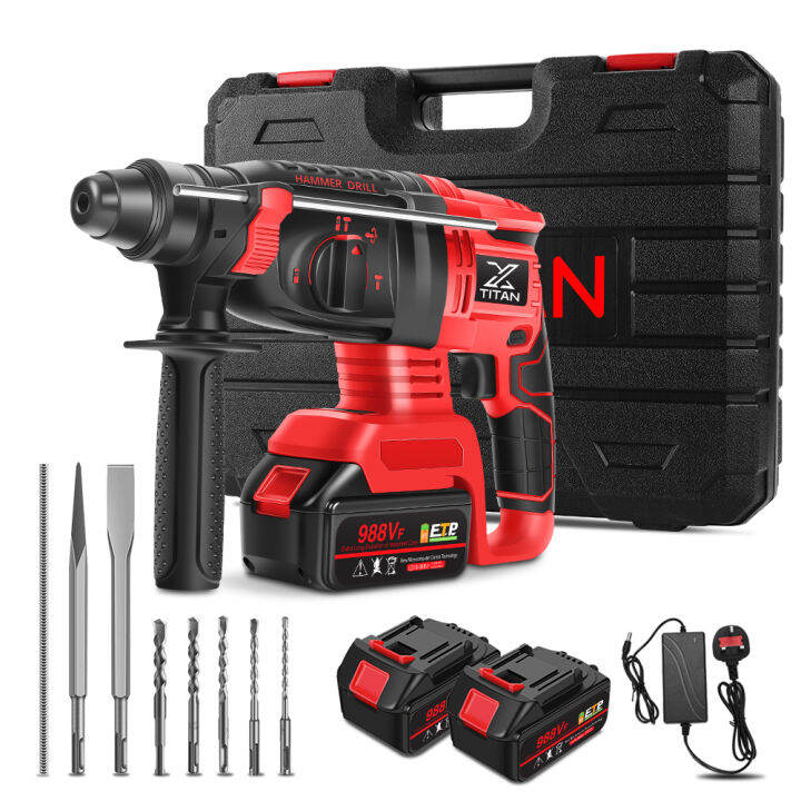 XTITAN Brushless Rotary Hammer Drill Heavy Duty 988VF 12.0Ah 930rpm