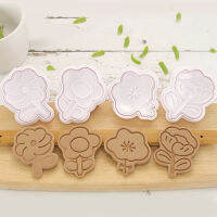 Hittime 4pcs/set Creative Flower Shaped Cookie Mould Handmade DIY Spring Biscuits Molds Baking Mold Fondant Tools