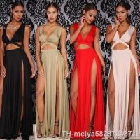 【hot】✐  2022 Sleeveless V-neck Slit Hollow Out Bodycon Bandage for NightClub Wrap Vestido u2