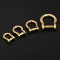 1pcs Solid Brass Carabiner D Bow Shackle Slot Screw Removable Fob Key Ring Keychain Joint Connector Buckle DIY Hardware