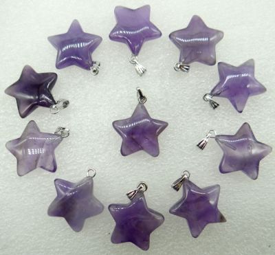 Natural Gem stone Quartz Crystal Opal aventurine amethyst star Pendant Charms for Diy Jewelry making necklace Accessories 24PCS