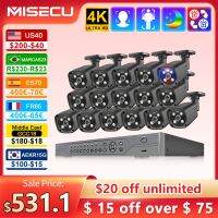 Misecu H.265อัลตร้า HD 4K 16CH ระบบกล้องระบบความปลอดภัย POE สมาร์ท AI เครื่องตรวจจับใบหน้าตอนกลางคืนมีสีเต็มรูปแบบเซ็ตวิดีโอเซ็ต4TB