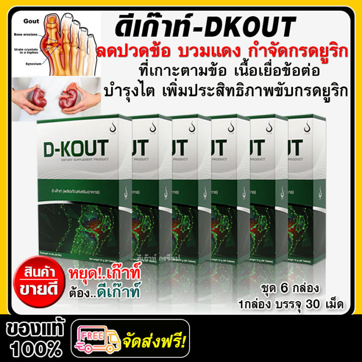 ส่งฟรี-ดีเก๊าท์-d-kout-อาหารเสริมดูแลฟื้นฟูโรคเก๊าท์-ลดกรดยูริก-ลดปวดข้อบวมแดง-ข้ออักเสบ-บำรุงไต-ชุด-6-กล่อง