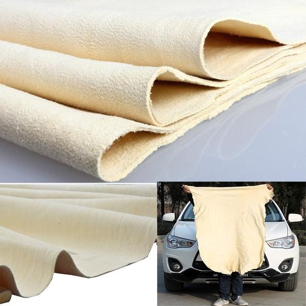 Natural Chamois Leather Gym Car Dish Cleaning Drying Cloth Absorbent Wash Towel. 