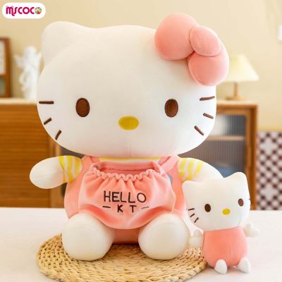 MSCOCO ตุ๊กตาหนานุ่ม Hello Kitty น่ารักตุ๊กตาหนานุ่มที่สมจริงตุ๊กตาสตัฟขนนุ่มสบายผิวเป็นมิตรกับวันเกิดสำหรับเด็กของขวัญสำหรับวันเด็ก
