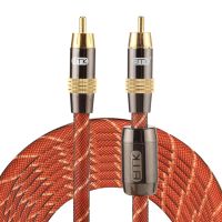 ZSYKD EMK TZ/A 5M OD8.0mm ชุบทองหัวโลหะ RCA ถึง RCA เสียบดิจิตัลซึ่งมีแกนร่วมสายเคเบิลเชื่อมต่อสายเคเบิล RCA เสียง/วิดีโอ