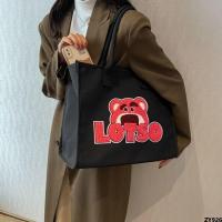 กระเป๋าสตรอเบอรี่ Baoma Bag Tote กระเป๋าผ้าใบพร็อพกระเป๋าลายหมีหญิงลายการ์ตูนน้ำหนักเบาความจุใหญ่นักเรียนถือสะพายไหล่