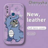 Chenyyka เคสสำหรับ Vivo Y17 Y15 Y12 Y3 Y3s 2020 Y15s Y15a Y19 Y5s เคสการ์ตูนพิสดารไดโนเสาร์มอนสเตอร์ดีไซน์ใหม่นุ่มหนังแบบกลับกล้องบางป้องกันกรณีกันกระแทกปลอก