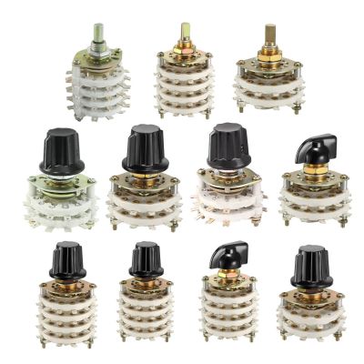 1pcs Rotary Switch Selector 4 Pole 4/5/8/11 Position 2/4 Deck Band Channel with/without Plastic Knob Used On Electronic Devices