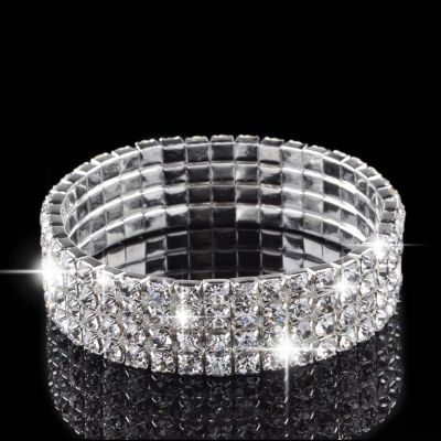 Diamante Crystal Stretch Bracelet (4 ROW)