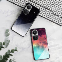 สำหรับ OPPO Reno Plus10pro 10 Pro + Reno10 ProReno 10PRo ที่ครอบกระจกเทมเปอร์เคสโทรศัพท์เต็มไปด้วยดวงดาวดีไซน์กระจกท้องฟ้ากรอบ TPU แบบนุ่มโทรศัพท์มือถือฝาหลัง