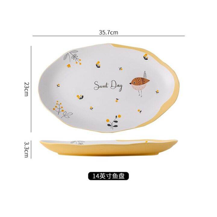 guanpai4เครื่องใช้บนโต๊ะอาหารสำหรับชามเซรามิกและช้อนใส่จานอาหารลายดอกไม้เป็นภาษานกและมีกลิ่นหอม