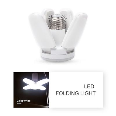 โคมไฟไฟ LED พับได้28W AC110-265V หรี่ได้สำหรับไฟเพดานบ้านพร้อมรีโมทคอนโทรลโคมไฟจับเวลาใบพัดหลอดไฟ Led E27