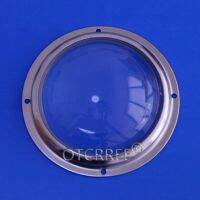 100mm Concave Optical Glass High Power LED Lens with Protective Silicone Ring &amp; Fixing Bracket for CREE CXB3590 120W - 500W LED