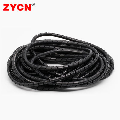 【CW】4x25Meters 30x1.5m Spiral Wrap Sleeve Tube Cable Protector Band Winding TransparentBlack Wire Organizer Plastic Sheath