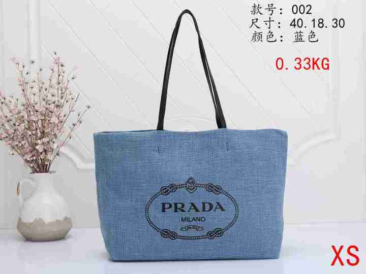 hot○Original Prada Ladies Shopping Bag Outdoor Travel Tote Bag Large  Capacity Handbag Canvas Bag All-match Shopping Bag 40*18*30CM 