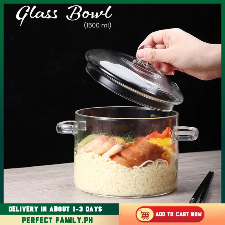 Borosilicate Glass Microwavable Oven Safe Instant Noodle Cooking Pot