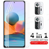 4in1 Hydrogel Film For Xiaomi Redmi Note 10 Pro 10s Redme Nota 9 9s 9T 8T 8 A C 8A 9A 9C 7 7A Camera Screen Protectors Not Glass