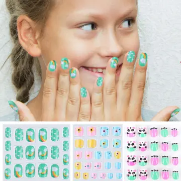 Bangalore active stock, 120 Pieces Girls Press on Nails Fake Nails  Artificial Nails Children Full Cover