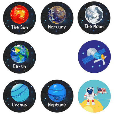 500PCS/Roll Decor Tag Sealing Label DIY Stationery Decorations Paper Sticker Planet Solar System