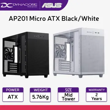  ASUS Prime AP201 33-Liter MicroATX Black case with Tool-Free  Side Panels and a Quasi-Filter mesh, with Support for 360 mm Coolers,  Graphics Cards up to 338 mm Long, and Standard ATX