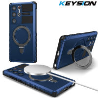 KEYSION เคสแม่เหล็กสำหรับ Samsung S23 S23พิเศษ + S22บวก S21 S20 FE ขาตั้งโทรศัพท์โทรศัพท์เคส Galaxy Note 20 Ultra