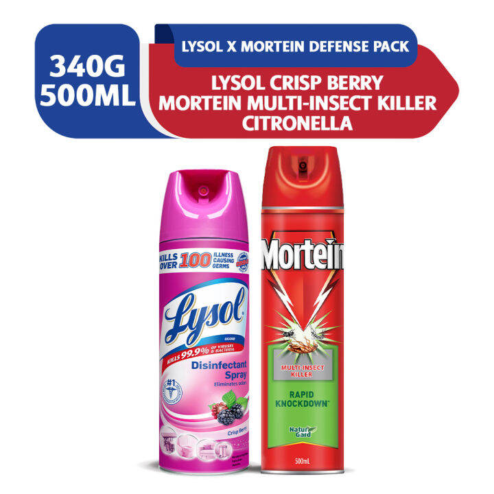 Safer Homes Bundle Lysol Spray Crisp Berry 340g, Mortein Multi Insect