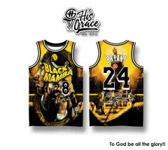 ℗ﺴ❡NBA Lakers Black Mamba Kobe Bryant Full Sublimation Basketball Jersey  (TOP ONLY)