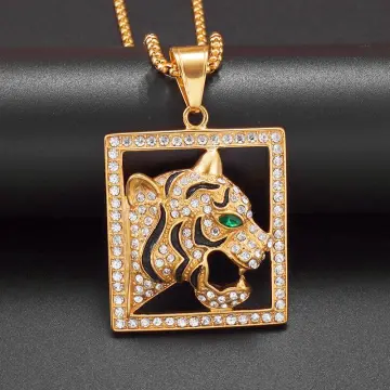 Buy 14K Gold Tiger Pendant on a 14K Gold Chain Online in India - Etsy
