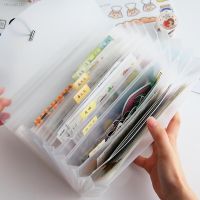 ↂ卍☄ 13 Pockets Plastic Wallet Document Bag Scrapbooking Materials File Folder Organizer for Journal Planner Sticker Washi Tape