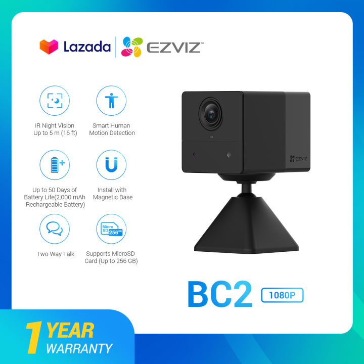 EZVIZ BC2 Battery-powered CCTV Security Camera Mini IP Camera Connect ...