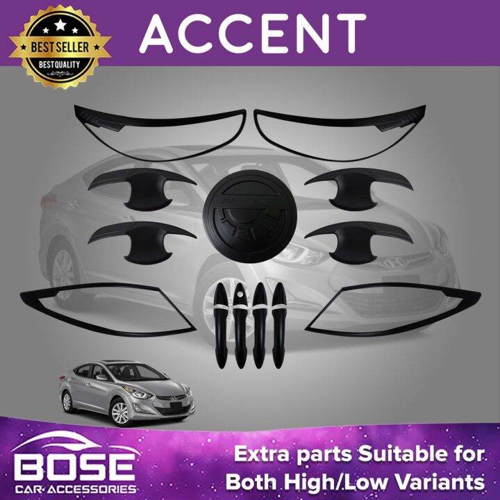 Hyundai Accent Sedan Garnish Cover Set Black 2012 2018 / Accent