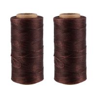 2X, 260M 150D 1MM Leather Sewing Waxed Wax Thread Hand Needle Cord Craft DIY New Color:Light Brown